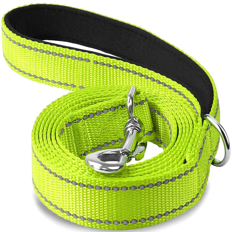 Laisse Réfléchissante pour Chien – Sangle Rembourrée, 12 Couleurs & 3 Longueurs