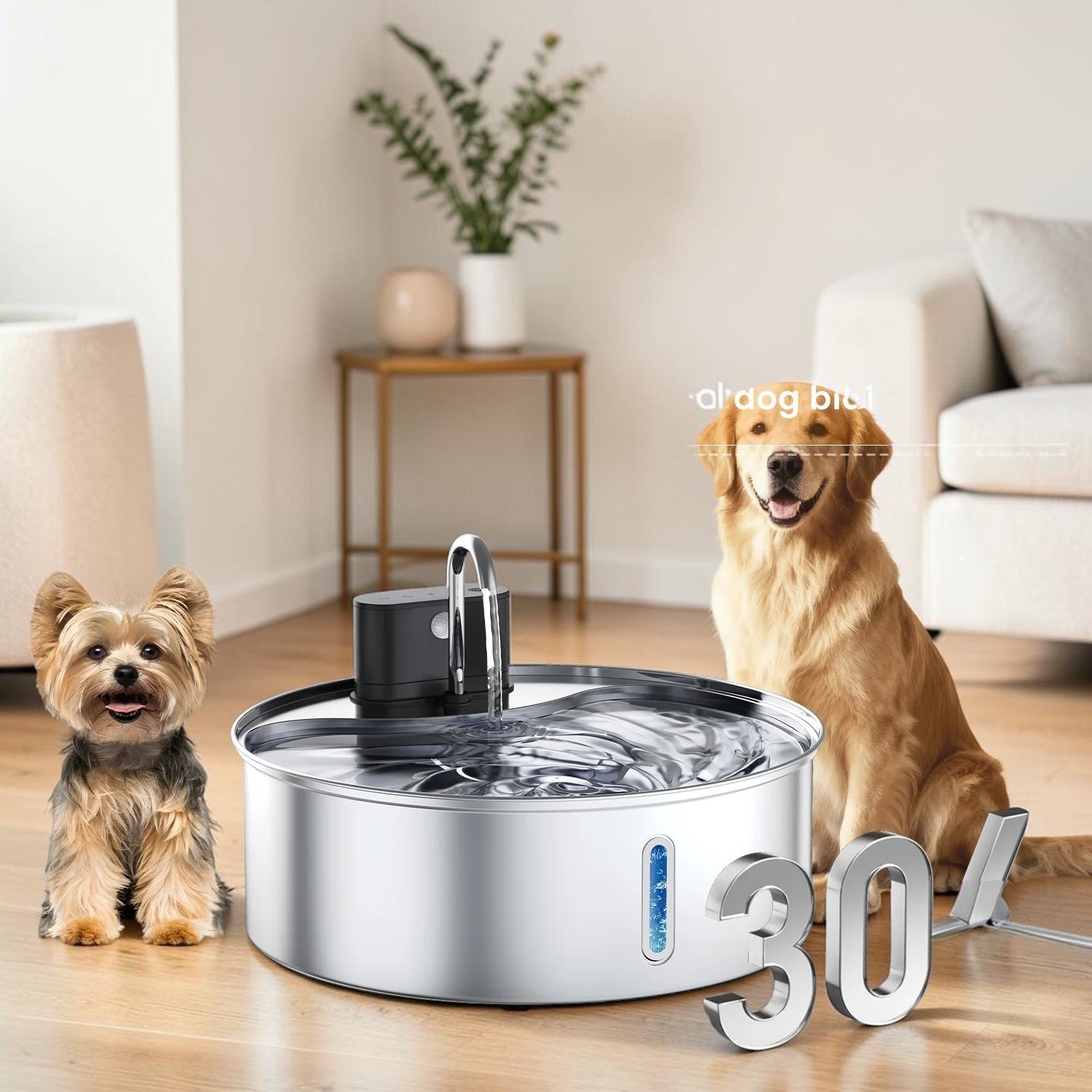 Fontaine à Eau pour Chat & Chien — Inox 12L avec Détecteur de Mouvement