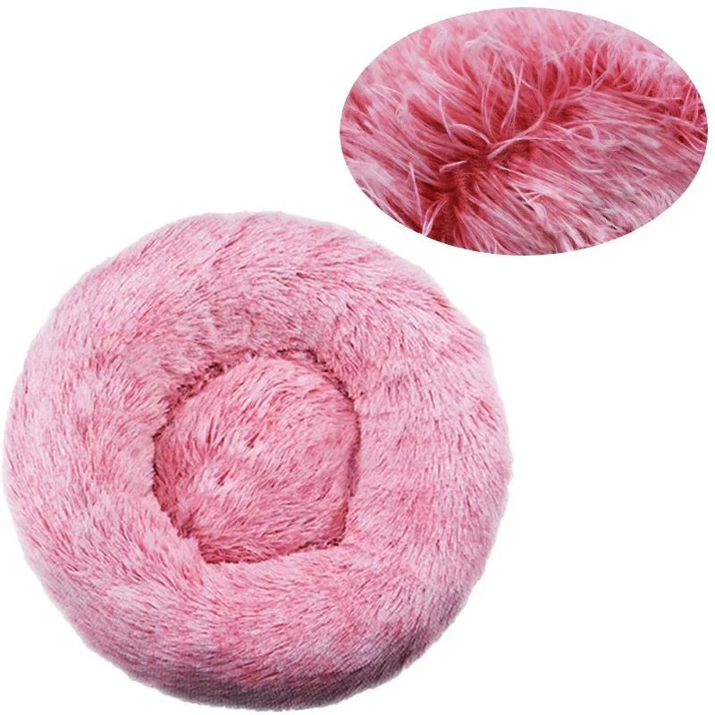 Lit Rond Moelleux pour Chien & Chat – Peluche Douce, 6 Tailles & 20 Couleurs