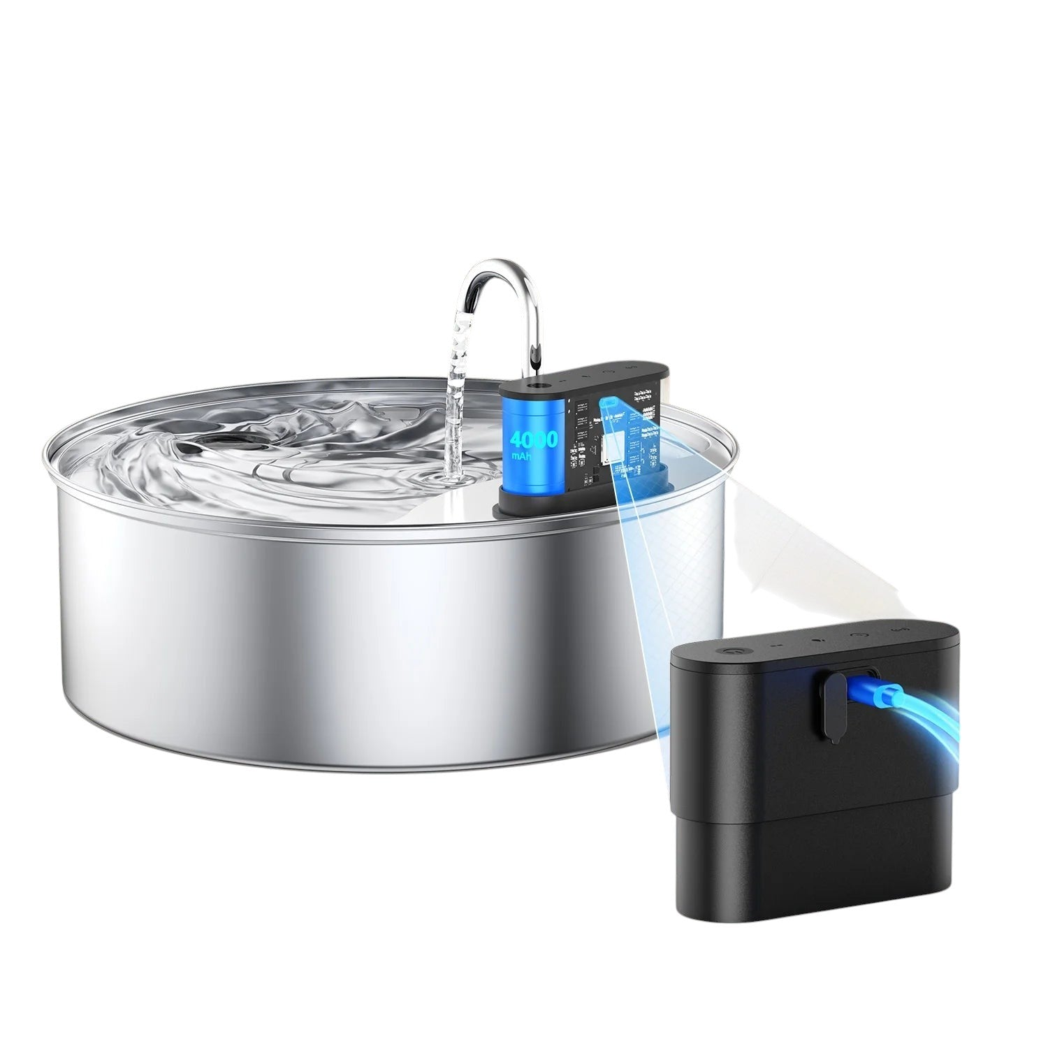 Fontaine à Eau pour Chat & Chien — Inox 12L avec Détecteur de Mouvement