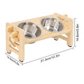 Support Surélevé 2 Bols Inox pour Chien & Chat – Réglable, Design Naturel