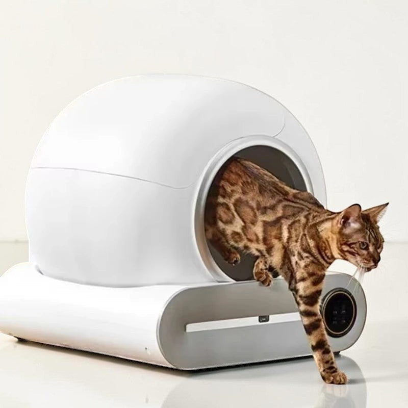Litière Automatique Connectée pour Chat — Semi-Fermée