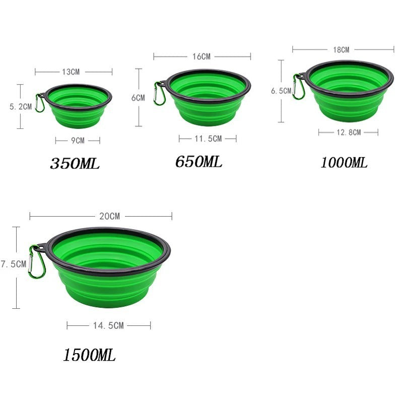 Gamelle Portable Pliante en Silicone – 2 en 1 Eau & Nourriture, Voyage