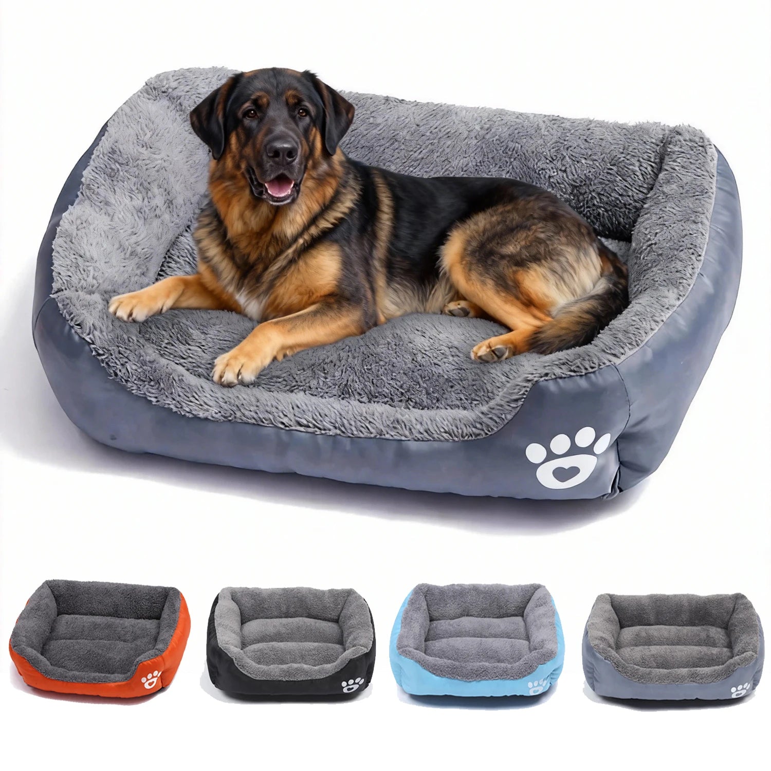 Canapé Lit Carré pour Grand Chien – Coussin Lavable, Chaud & Confortable