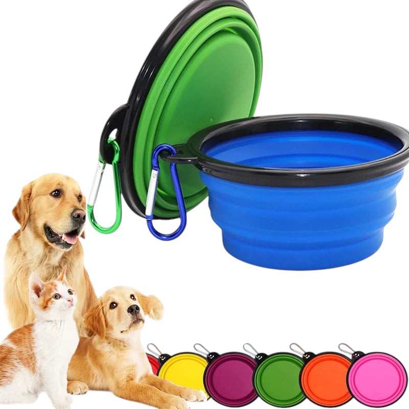Gamelle Portable Pliante en Silicone – 2 en 1 Eau & Nourriture, Voyage