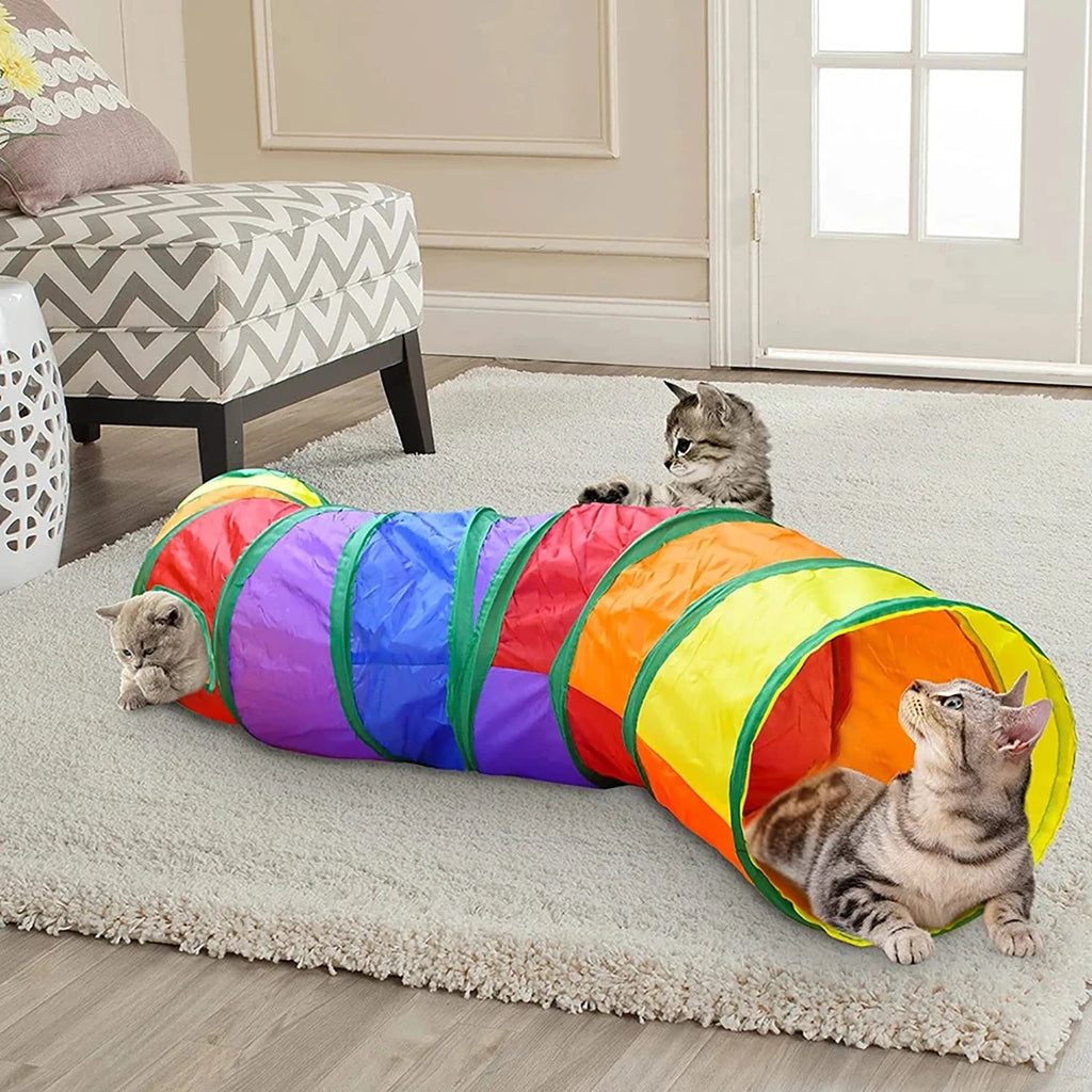 Tunnel Arc-en-Ciel pour Chat — Jeu Interactif Pliable