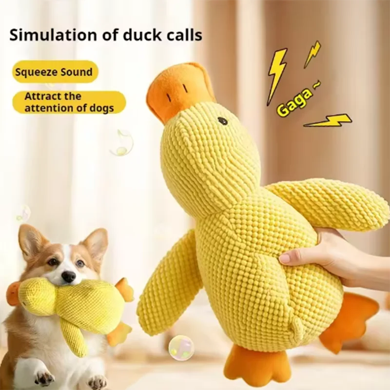 Jouet Canard en Peluche pour Chien – Anti-Ennui, Interactif & Rigolo