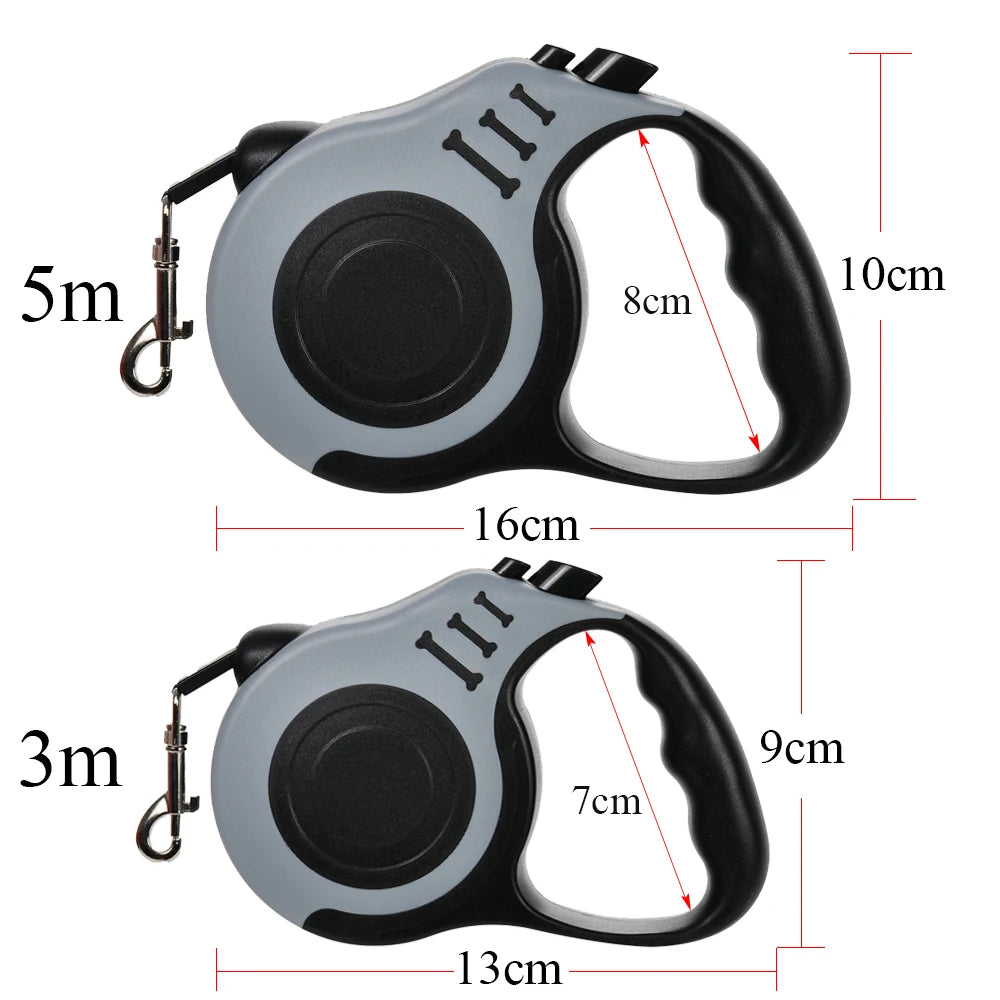 Laisse Rétractable Automatique pour Chien – Nylon Solide, 3m ou 5m