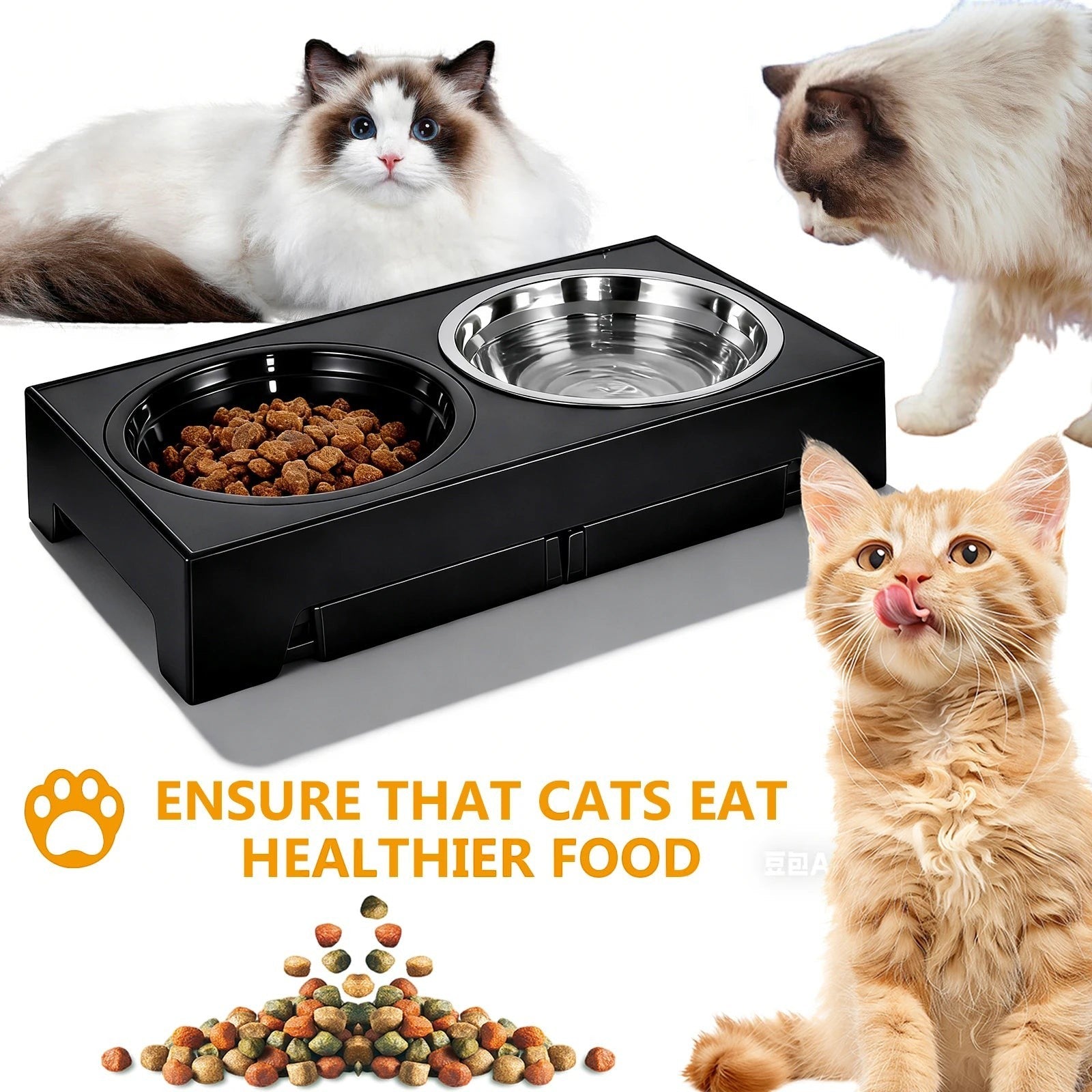 Gamelle Surélevée Réglable pour Chien – 5 Hauteurs | Lot de 3 Bols (Inox + Anti-Glouton)