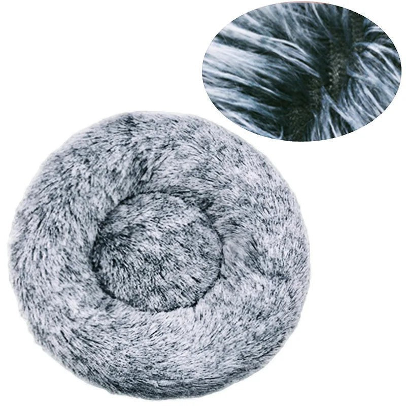 Lit Rond Moelleux pour Chien & Chat – Peluche Douce, 6 Tailles & 20 Couleurs