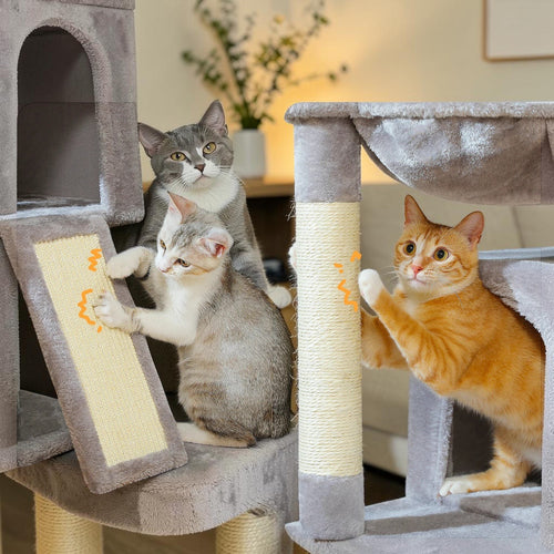 Arbre à Chat Multi-Niveaux avec Condos & Griffoir Sisal