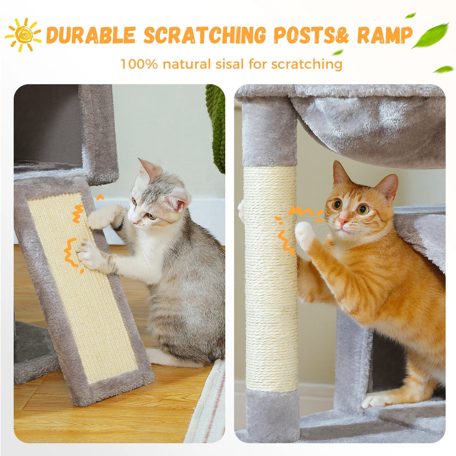 Arbre à Chat Multi-Niveaux avec Condos & Griffoir Sisal