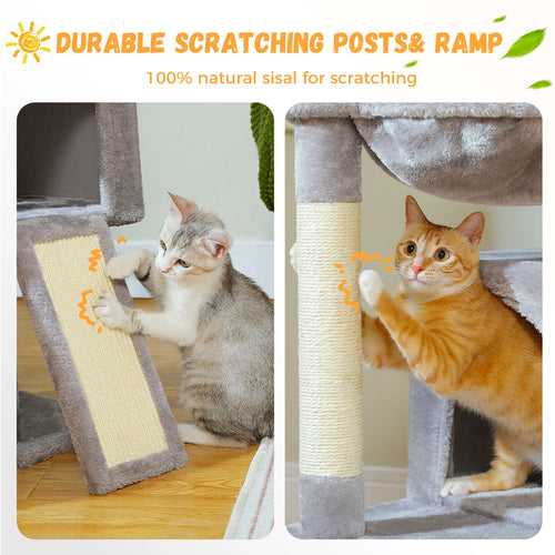 Arbre à Chat Multi-Niveaux avec Condos & Griffoir Sisal