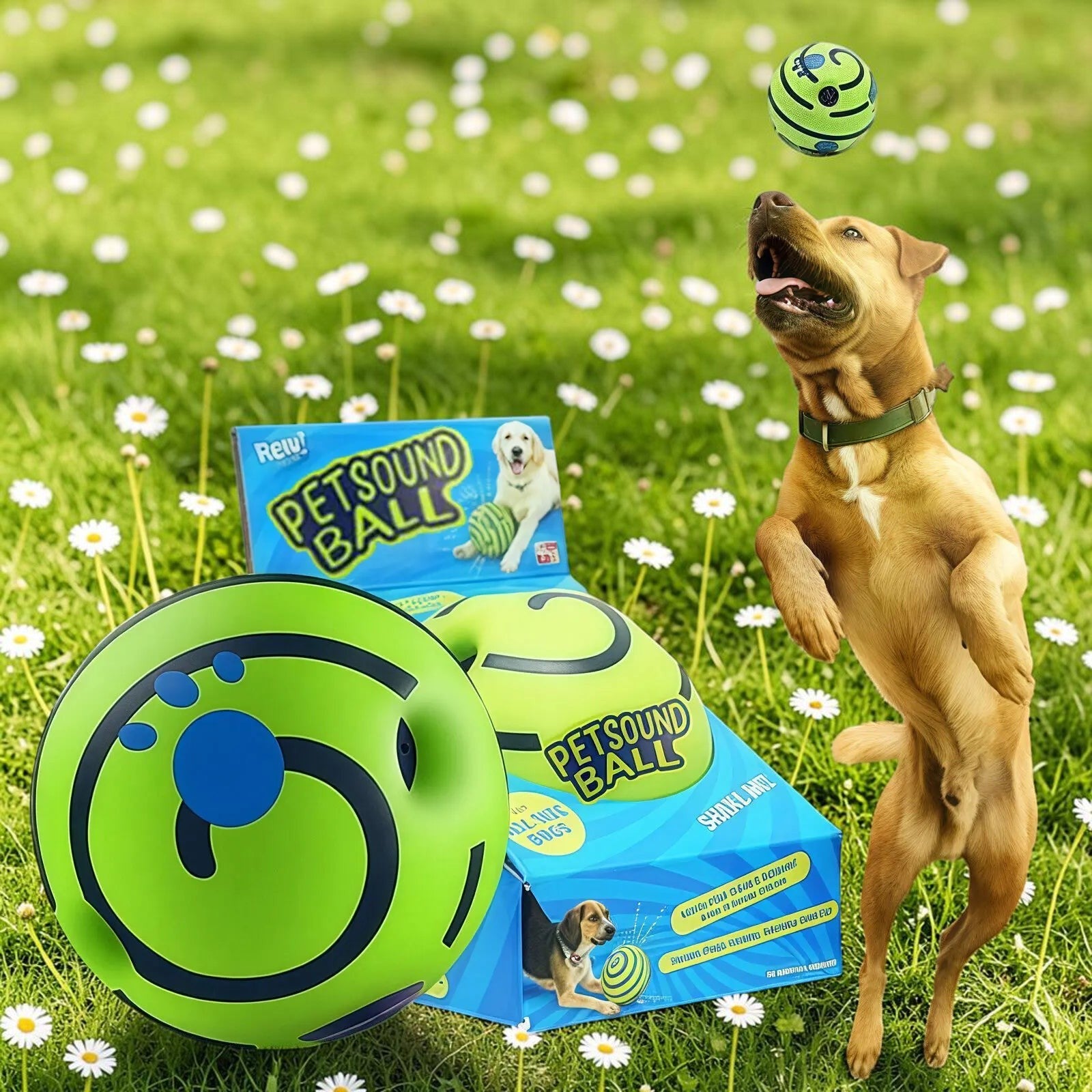 Balle Rigolote Wobble Wag pour Chien – Sons Amusants, Sans Batterie