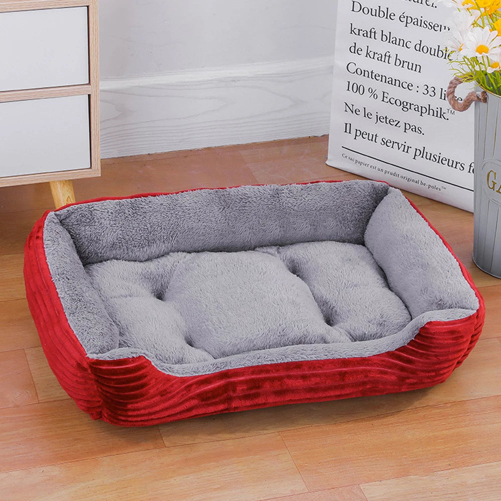 Canapé Lit Carré pour Grand Chien – Coussin Lavable, Chaud & Confortable