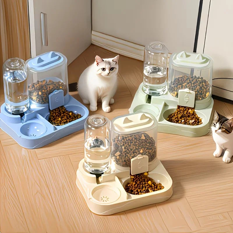Distributeur Eau & Nourriture 2 en 1 pour Chat & Chien
