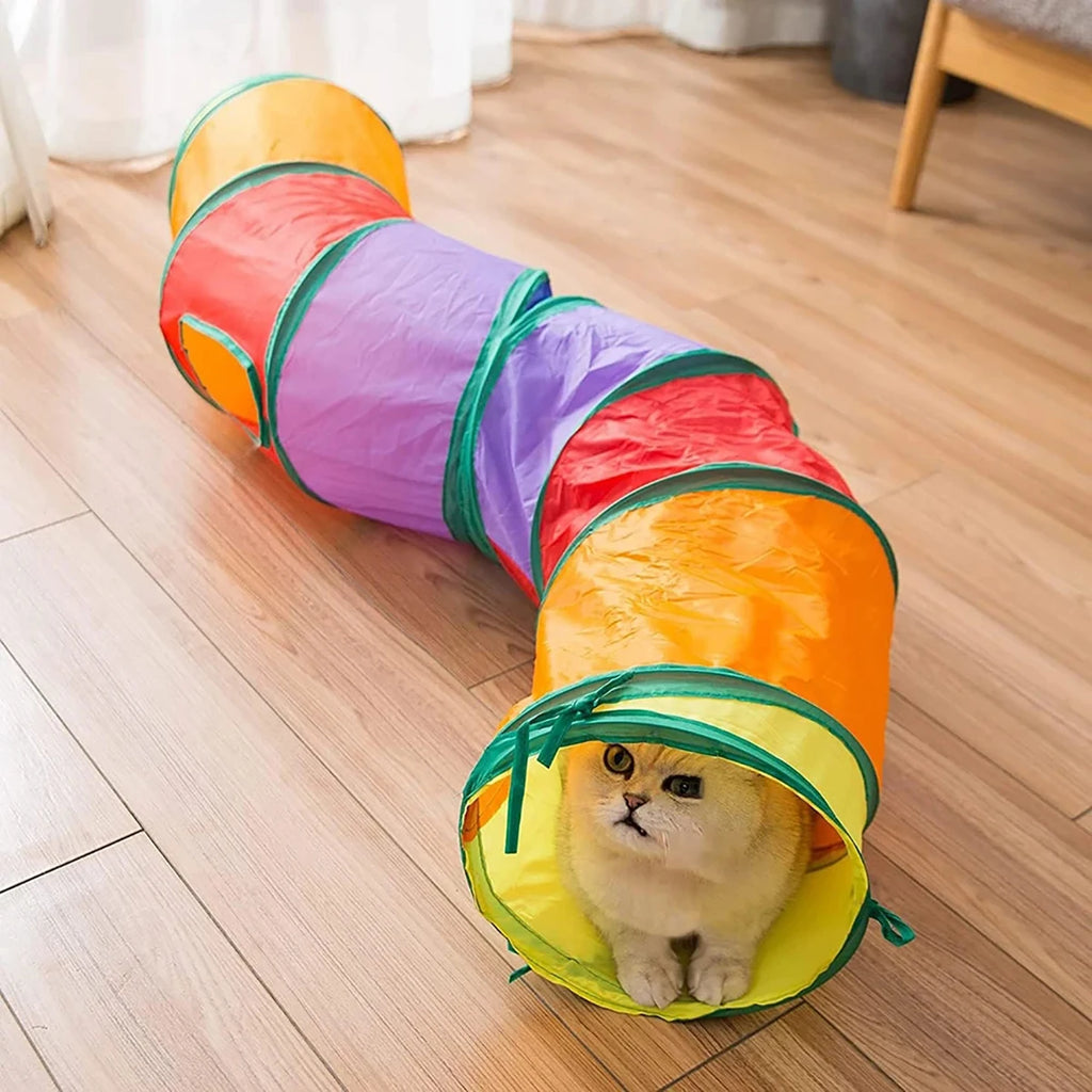 Tunnel Arc-en-Ciel pour Chat — Jeu Interactif Pliable