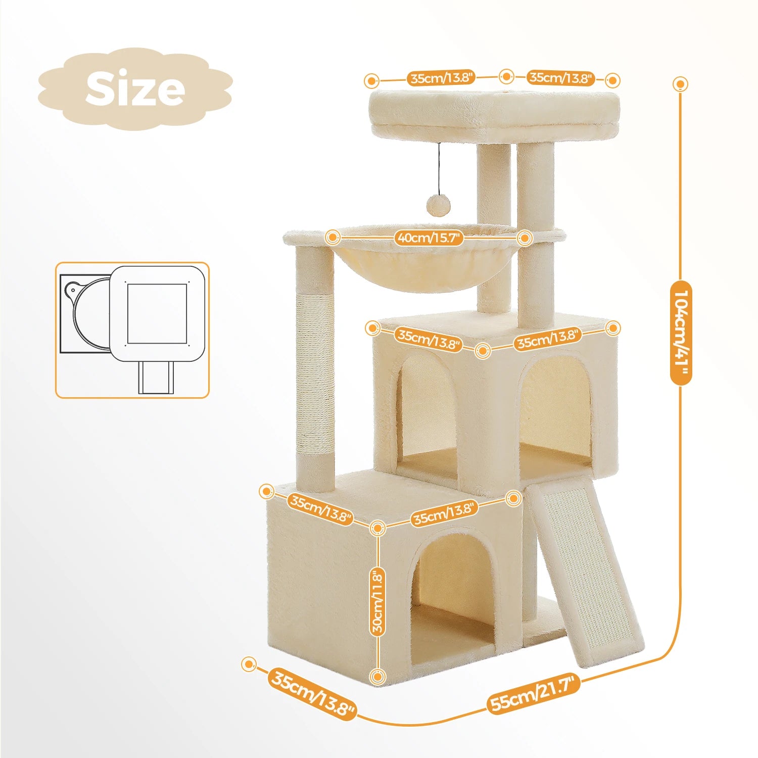 Arbre à Chat Multi-Niveaux avec Condos & Griffoir Sisal