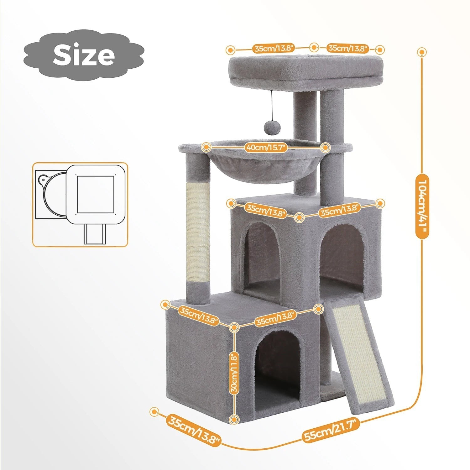 Arbre à Chat Multi-Niveaux avec Condos & Griffoir Sisal