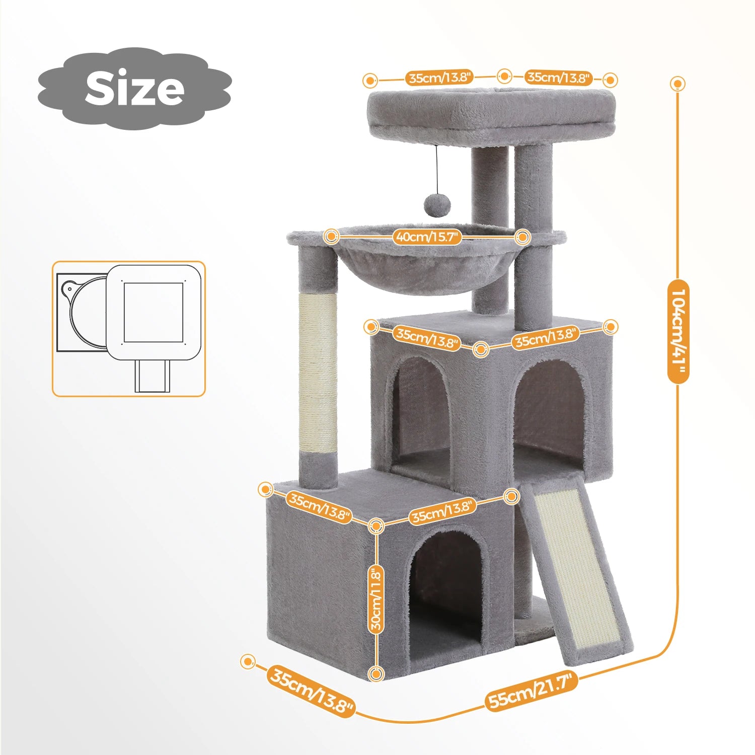 Arbre à Chat Multi-Niveaux avec Condos & Griffoir Sisal