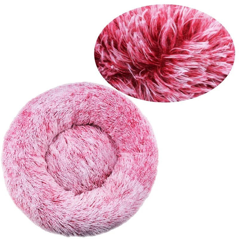 Lit Rond Moelleux pour Chien & Chat – Peluche Douce, 6 Tailles & 20 Couleurs
