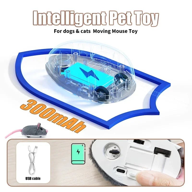 Souris Électrique Interactive pour Chat — Intelligent Pet Toy