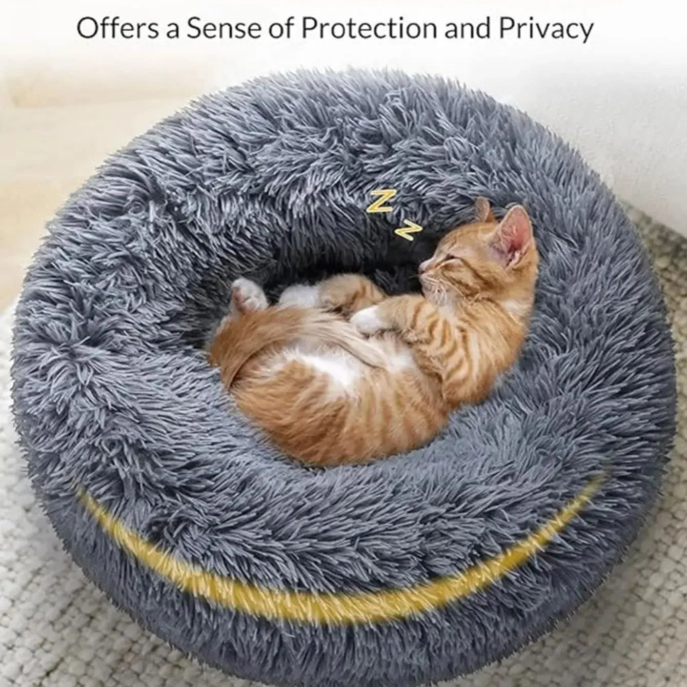 Lit Rond Moelleux pour Chien & Chat – Peluche Douce, 6 Tailles & 20 Couleurs