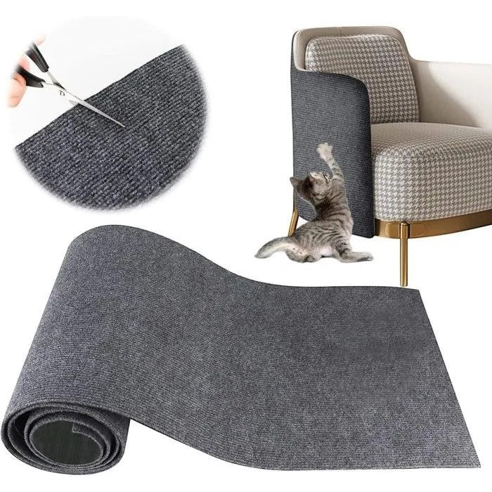 Petify Tapis griffoir adhésif gris pour protéger les meubles, facile à découper et à appliquer.